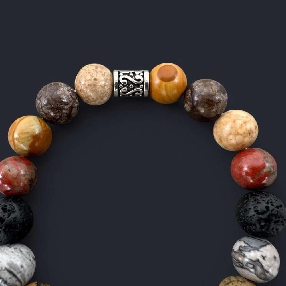 Mixed Gemstone Bead Bracelet 10mm